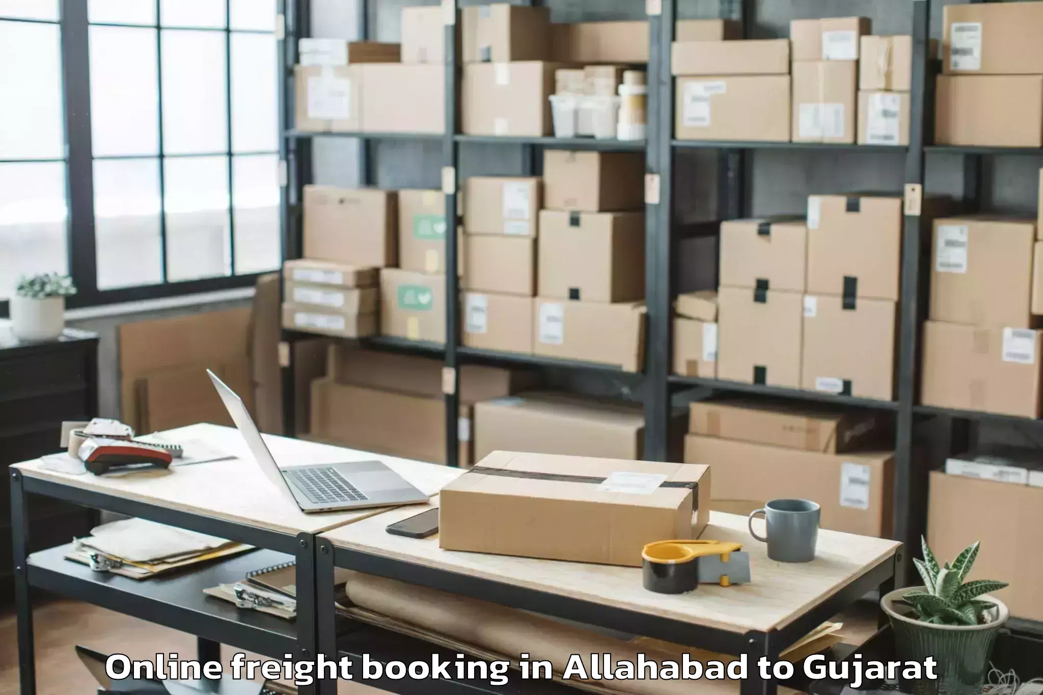 Trusted Allahabad to Keshod Airport Ixk Online Freight Booking